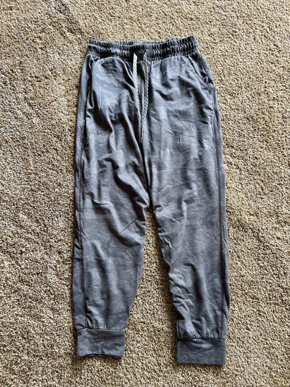 Gray Jogger Pants with Drawstring